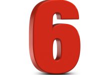 picture of the number 6 red