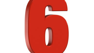 picture of the number 6 red